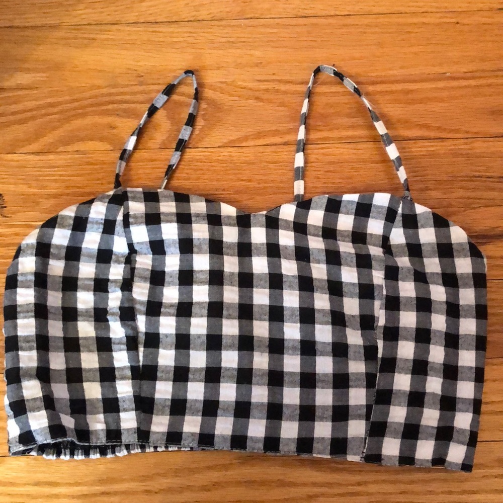 Cropped checkered shirt